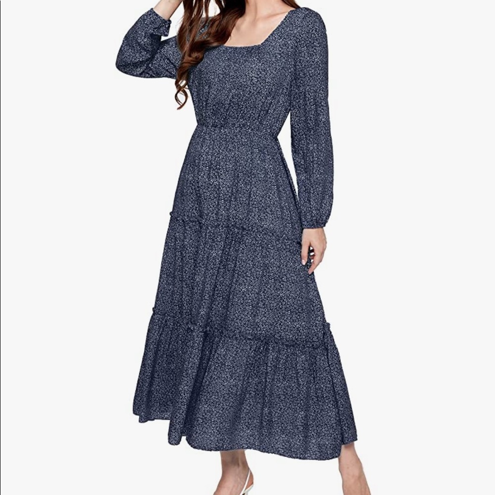 Blue tiered dress